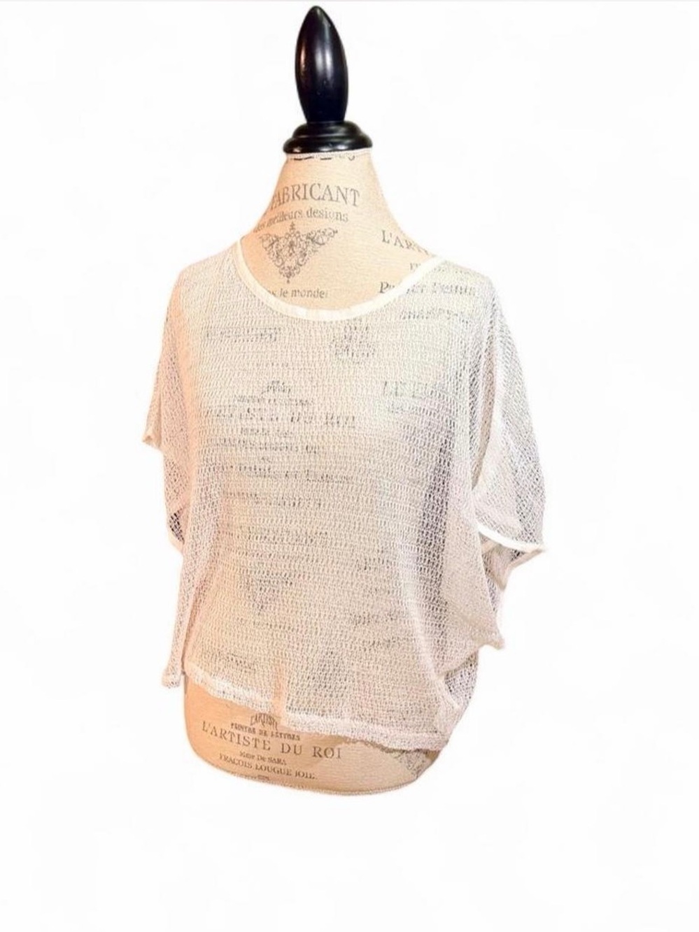 Ya Los Angeles Sheer Boxy Short Sleeve Top - White